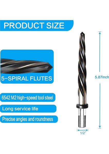 1/2in Köprü Inşaat Reamer Matkap Bit, M2 Hss Çelik Alaşımlı Metal Ahşap Için Misafir Kesici Rayab, 1/2in Slip Shank (Yurt Dışından) indirimleri