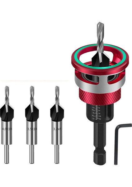 Counterk Matkap Bit Seti 6 Parçalı Counterk Ahşap Matkap Bit Derinlik Durağı, Ahşap Işlemesi Için Hassas Sondaj (Yurt Dışından)