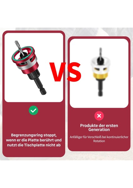 Counterk Matkap Bit Seti 6 Parçalı Counterk Ahşap Matkap Bit Derinlik Durağı, Ahşap Işlemesi Için Hassas Sondaj (Yurt Dışından) fiyatları