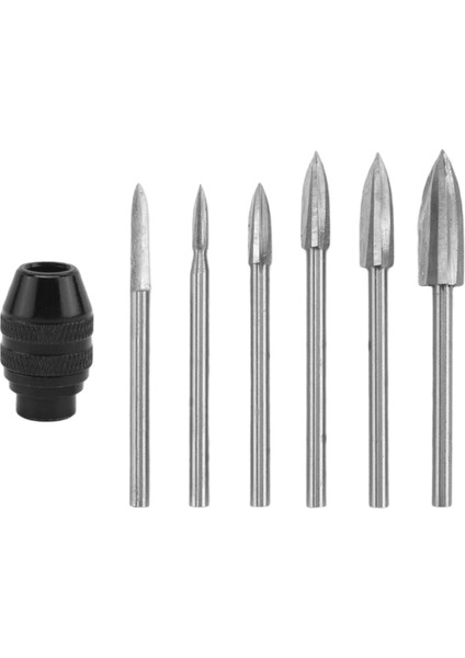 7pc Ahşap Oyma Araçları, 1/8inch Shank Hss Gravür Matkap Aracı Ahşap El Sanatları Aksesuarları 4486 Dremel Aracı Için Chuck ile (Yurt Dışından)