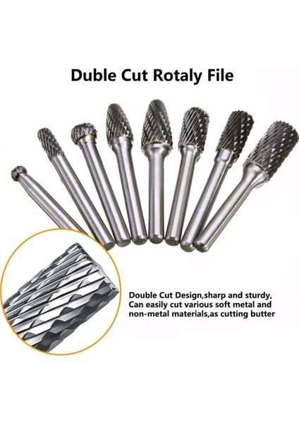 8pcs Karbür Burr Seti 1/4inch Shank Tungsten Çelik Çift Kesim Kalıp Öğütücü Bitler, Parlatma Için Karbür Döner Çapak (Yurt Dışından) indirimleri