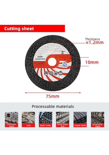 5pcs 75MM Kesme Disk Kiti 10 mm Delikli Öğütücü Metal Dairesel Testere Bıçağı Düz Flep Taşlama Tekerleği Zımpara Pedleri (Yurt Dışından) fırsatları