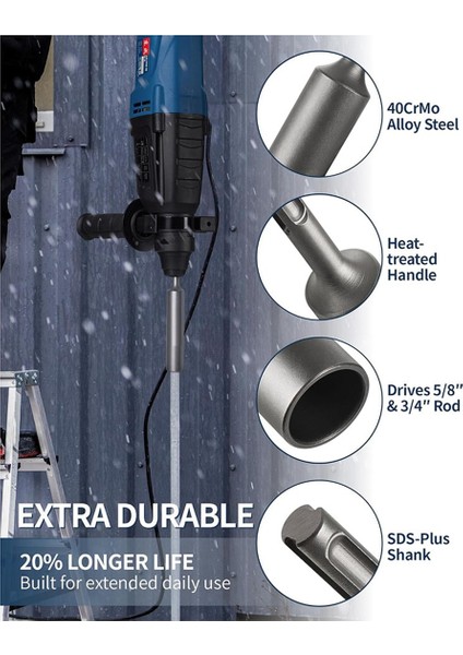 Sds Artı 5/8 Inç ve 3/4 Inç Öğütülmüş Çubuklar Için Toprak Çubuk Sürücüsü, Entegre Toprak Çubuğu Sürücü Adaptör Matkabı (Yurt Dışından) fırsatları