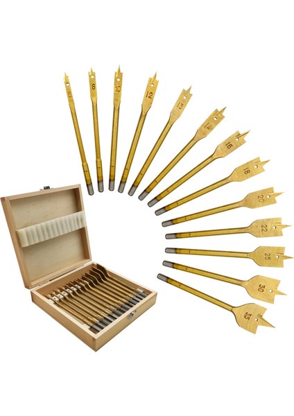 13 Adet Titanyum Kaplamalı Düzleştirilmiş Matkap Ucu Seti Hex Shank Ahşap Deliği Açıcı 6-35MM (Yurt Dışından) indirimleri