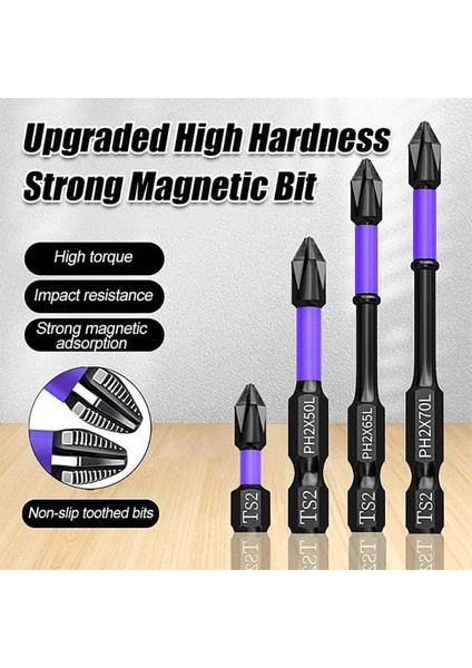 Yüksek Sertlik ve Güçlü Manyetik Bit, 6pcs Tornavida Bitleri ile Kayma Önleyici ve Şok Geçirmez Bitler, Manyetik Bit Kiti (Yurt Dışından) fiyatları