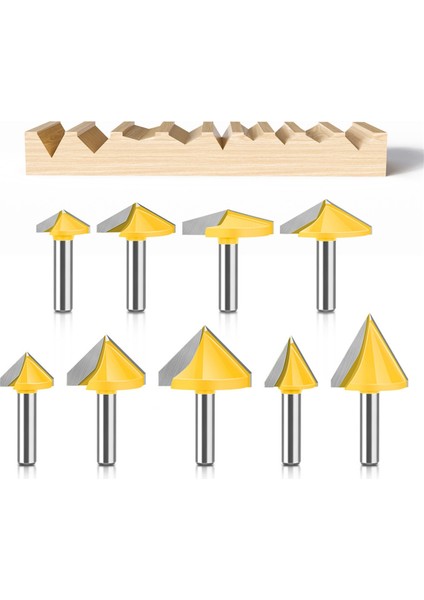 3D Yönlendirici Bit V-Şekilli Kesici 3D Freze Kesici Gravür Makinesi Kesici Ahşap Araçları 9 Pcs (Yurt Dışından) fiyatları