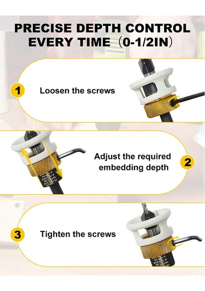 5pcs Hex Shank Counterk Matkap Bitleri Düşük Sürtünme Derinlik Durumu ile Set, 1/4 Inç Hızlı Değişim Hex Shank Counterk Matkap (Yurt Dışından) fırsatları