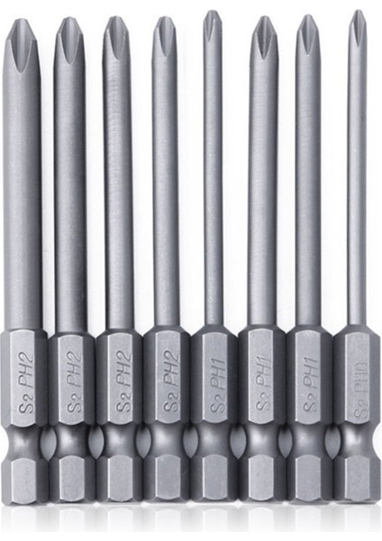8pcs 1/4in Hex Shank Matkap Bitleri Manyetik Uzun Hex Phillips Kafa Tornavida Matkap Seti S2 Alaşımlı Çelik Güç Aleti Için (Yurt Dışından)