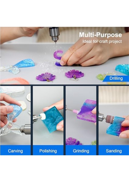 Elektrik Reçine Parlatma Kiti, 110 Aksesuar ile Reçine Matkabı, Reçine Döküm Kalıpları Için Döner Aracı, Abd Fişini Oymak Için (Yurt Dışından) indirimleri