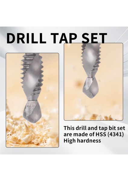 6pcs Matkap Tap Seti Hex Shank Sae Kombinasyon Matkap ve Tap Bit Seti Hss 4341 Vida Tap Deburr Matkap Bit (Yurt Dışından) fırsatları