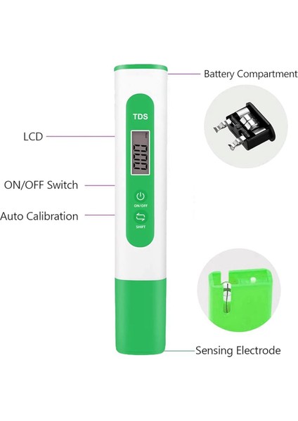 Tds Metre Dijital Su Kalitesi Test Cihazı, 0-999 Ppm Ölçüm Aralığı, 1 Ppm Artış,% 2 Okuma Doğruluğu (Yurt Dışından) indirimleri