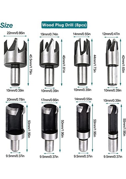 Counterk Woodworking Seti 5 Parça Countersunk Bit Set, 8 Adet Ahşap Işleme, Dıy Için Counterk Matkap (Yurt Dışından) fiyatları