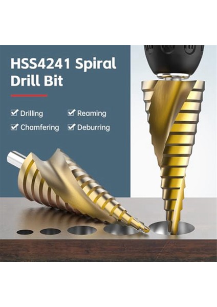 Adım Matkap Bit Seti, 3pcs Titanyum Adım Matkap Bitleri, Metrik 4mm Ila 32MM Matkap Koni Bitleri Metal, Ahşap, Pvc C (Yurt Dışından) fiyatları