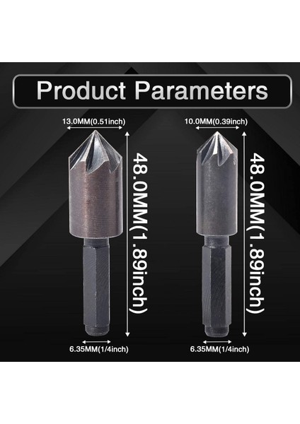 2pcs 7 Flüt Counterk Matkap Bit Seti Hex Shank Champer Counterk Matkap Bit Çarpışma Kesici Ahşap Işleme Aracı (Yurt Dışından) modelleri