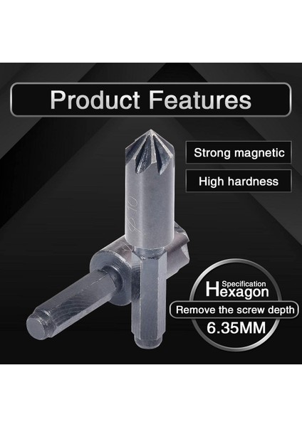 2pcs 7 Flüt Counterk Matkap Bit Seti Hex Shank Champer Counterk Matkap Bit Çarpışma Kesici Ahşap Işleme Aracı (Yurt Dışından) indirimleri