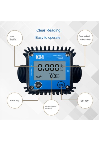 Küçük Akış Dijital Ekran Dişli Dişli Akış Ölçer Benzin Yağı Hidrolik Yağ Soya Yağı Suyu 1-15L/DK (Yurt Dışından)