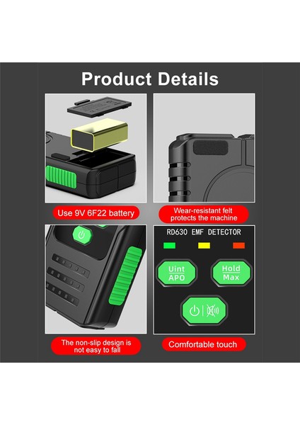 3&#39;ü 1 Arada Elektromanyetik Alan Radyasyon Dedektörü Test Cihazı Emf Metre Çok Fonksiyonlu Taşınabilir Radyo Frekansı Uyarma Ölçer (Yurt Dışından) indirimleri