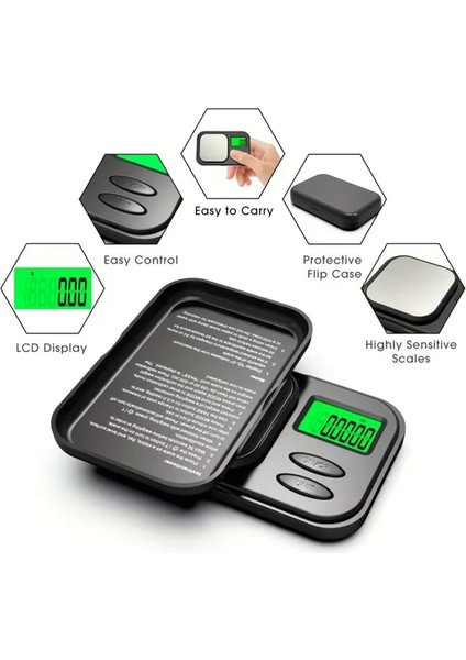 Hassas Cep Ölçeği 1000G x 0.01G - Dijital Gram Gıda Takıları Ons/tahıllar Arka Aydınlatmalı LCD - Mini Ölçekli (Yurt Dışından) fırsatları