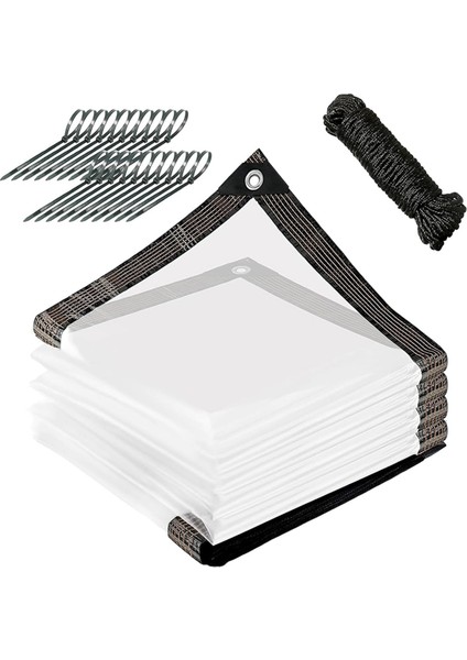 10X12 Ft Açık Muşamba Ağır Hizmet Su Geçirmez, Grometli Açık Muşamba, Takviyeli Kenarlı Berrak Plastik Muşamba (Yurt Dışından)