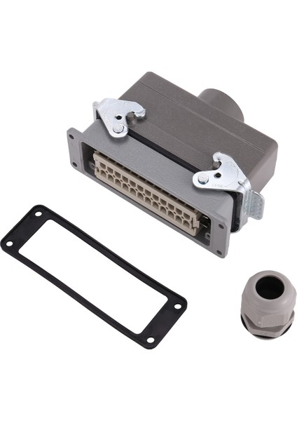 Dikdörtgen H24B-HE-024-1 Ağır Hizmet Konektörleri Güç 24 Pin Çekirdek Çizgisi 16A 500V Vidalı Ayaklar Havacılık Fiş Soketi, 139X43X72MM (Yurt Dışından) fiyatları