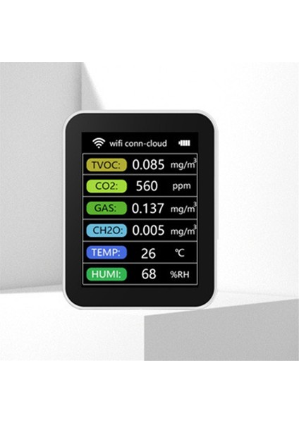 Wifi Akıllı Hava Kalitesi Monitörü Co2 Metre Tvoc Hcho Pm2.5 Test Merkezi Dijital Co2 Sensörü Formaldehit Gaz Detektörü Tuya Uygulama B (Yurt Dışından) modelleri