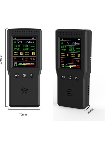 9 Arada 1 Hava Kalitesi Monitörü LCD Ekran Yüksek Hassas Pm2.5 PM10 Hcho Tvoc Co2 Aqı Sıcaklık Nem Ölçer (Beyaz) (Yurt Dışından) fırsatları