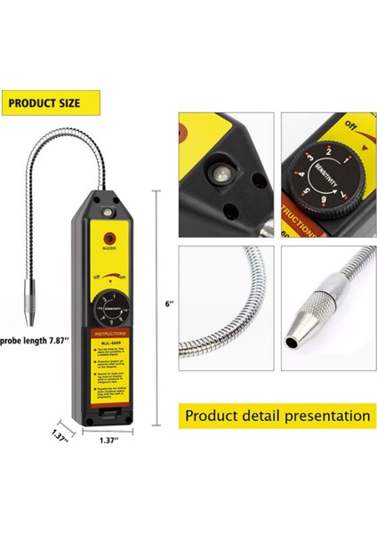 WJL-6000-L Freon Sızıntı Dedektörü Halojen Sızıntı Dedektörü Soğutucu Gazı Hvac R22 R410A R1234YF Dedektör Uv Işığı (Yurt Dışından) fiyatları