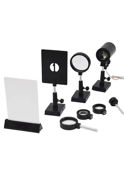 Optik Deney Seti Plano Dışbükey Lensler Çift Dışbükey Lens Mum Tutucular 1 Set Ekran Işığı Dışbükey Içbükey Lens (Yurt Dışından)
