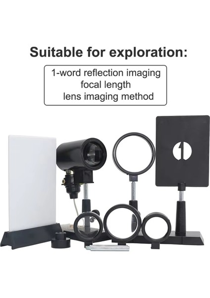 Optik Deney Seti Plano Dışbükey Lensler Çift Dışbükey Lens Mum Tutucular 1 Set Ekran Işığı Dışbükey Içbükey Lens (Yurt Dışından) modelleri