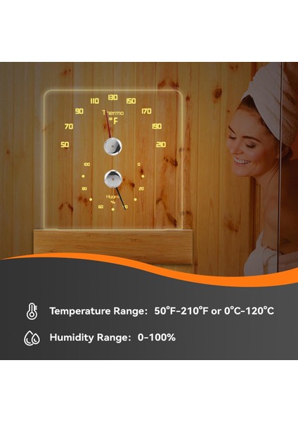 Sauna Termometresi 2 In 1 Fahrenheit Termometre Higometre, Sauna Odası Otel Için LED Hafif Sauna Aksesuarları (Yurt Dışından) indirimleri