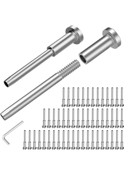 50 Paket Görünmez Kablo Korkuluk Kiti, 1/8in Kablo Korkuluk Gerginliği 2X2IN Ahşap/metal Direkler Için Görünmez Alıcı (Yurt Dışından)