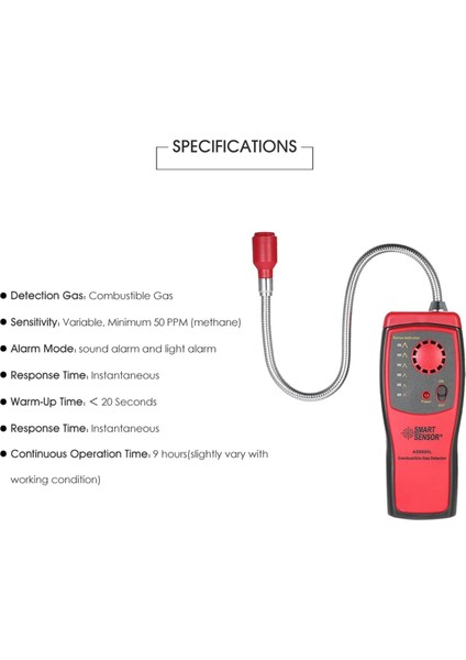 Akıllı Sensör AS8800L Gaz Dedektörü Protable Mini Yanıcı Gaz Sızıntısı Konumu Ses ve Işık Alarmı ile Test Cihazını Belirleyin (Yurt Dışından) indirimleri