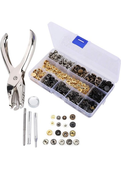 120 Set Snap Darlatıcı Kiti Deri 6 Renkli Metal Pres Saplama Araçları (Yurt Dışından)