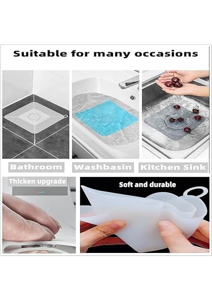 Küvet Durdurucu Silikon Yer Sifonu Koku Önleyici Mat, Silika Jel Tapaları, Koku Giderici Kapak, Mutfak Contası, Kanalizasyon Koku Giderme 2 Adet Mutfak, Banyo ve Çamaşırhane Için Uygun fiyatları