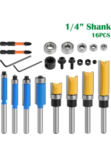 4 Sifonlama Yönlendirici Biti Dahil 10 Adet Yönlendirici Biti 1/4 Shank, 4 Desen Yıkama Yönlendirici Biti 2 Darbe Biti Et (Yurt Dışından) fiyatları