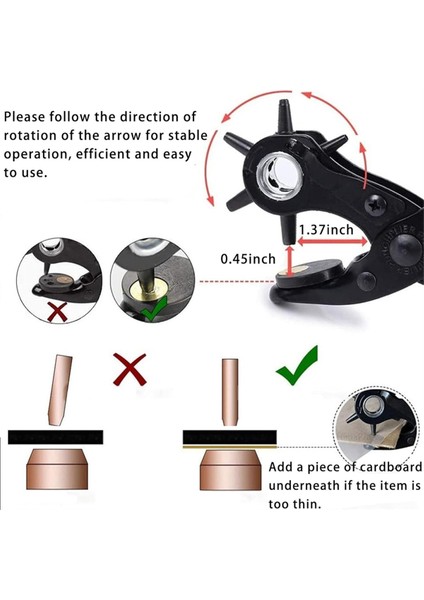 Deri Delik Yumruk Seti, Profesyonel Döner Yumruk Pensi Kiti, Süper Ağır Hizmet Döneri Yumruk, Hassas Çok Delikli (Yurt Dışından) modelleri