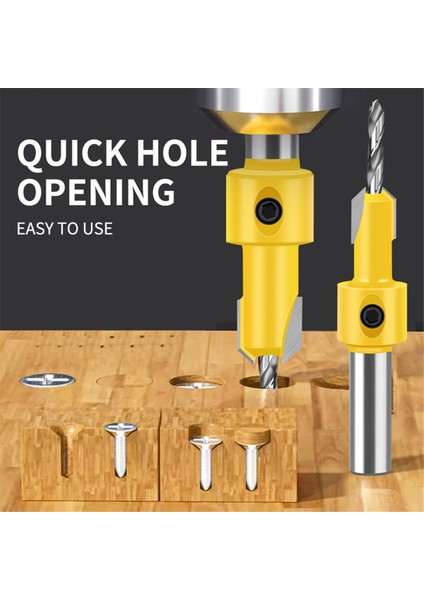 Ağaç Işleme Konuşma Matkap Koni Deliği Matkap Alaşım Kafaları Vidalı Adım Ahşap Kendi Kendine Tapma Vidası Takma Merdiveni (Yurt Dışından) fırsatları