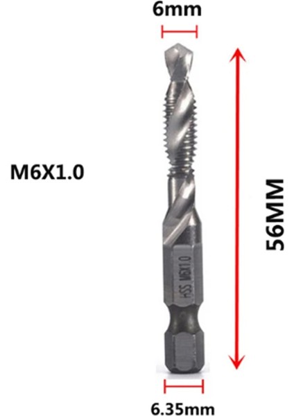 M6X1.0MM Yüksek Hızlı Çelik 4341 Titanyum Kaplama Kompozit Musluk Matkap ve Tap Entegre Makine Tapa Açık ve Pap Aracı (Yurt Dışından) indirimleri