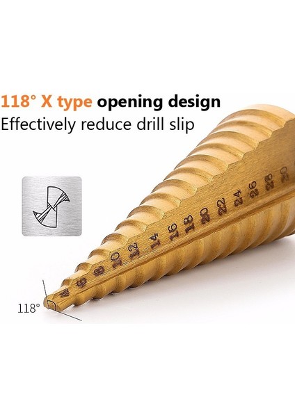 3pc Hss Adım Koni Konik Matkap Bit Set Delik Kesici Metriği 4-12/20/32MM 1/4 Inç Titanyum Kaplamalı Metal Alek Bitler (Yurt Dışından) fırsatları