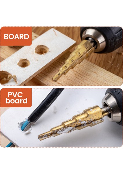 Adım Matkap Bit 3 Pcs Hss Adım Matkap Bit Seti Koni Delik Kesici Konik Metrik Nitriding Hex Çekirdek Matkap Bitleri Altın (Yurt Dışından) indirimleri