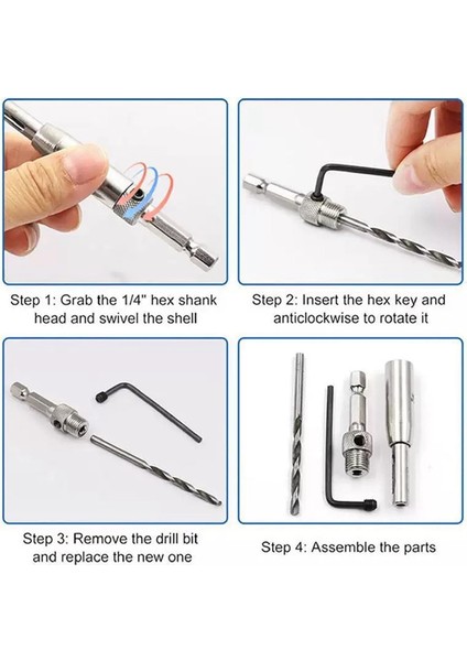 17 Adet Menteşeler Için Set- 1/4 &quot;hex Shank Vix Bits Kendi Merkezli Matkap Biti Ahşap Kapısı Için Set (Yurt Dışından) indirimleri