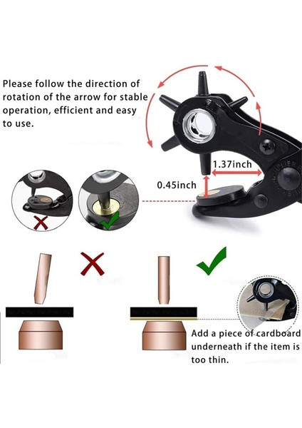 Deri Deliği Yumruk Seti, Süper Ağır Hizmet Dönemi, Kemerler Için Hassas Çok Delikli Boyutlar, El Sanatları Delikleri (Yurt Dışından) fiyatları