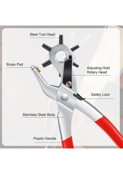 3 Paket Kemer Deliği Deri Deliği Punch Crafts Kemer Deliği Puncher Için Punch 6 Çok Delikli Boyut Döner Yumruk Aracı (Yurt Dışından) fırsatları