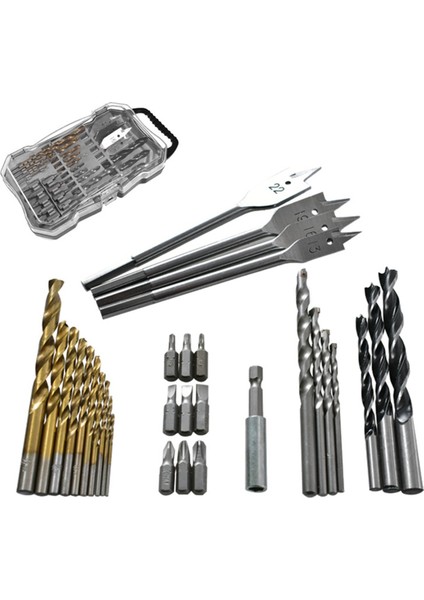 31PC Matkap Bit Meclis Carpenter&#39;ın Ev Delme Aracı Twist Matkap Düz Matkap Yapım Matkap Tornavida (Yurt Dışından) fırsatları