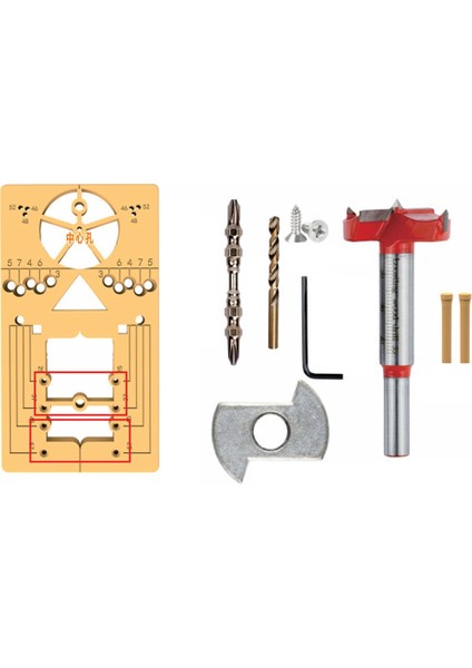 Ahşap Işleme Menteşe Deliği Puncher, Menteşe Jig Delik Matkap Kılavuzu Bit Ahşap Kesici Carpenter Ahşap Delik Açıcı Şablon B (Yurt Dışından) modelleri