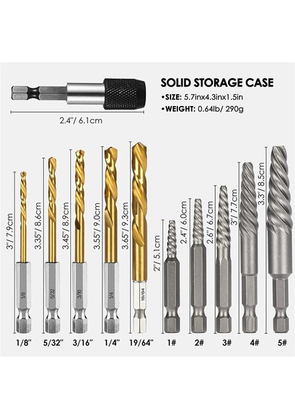 Vida Extractor Seti, 11 Parça Easy Out Cıvata Extractor Seti, Ters Matkap Bit (Yurt Dışından) fiyatları