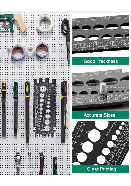 Cıvata Göstergesi (Metrik ve Sae), Fındık ve Cıvataları Hızlı Bir Şekilde Boyutlandırma Için Cıvata Solizer, Plastik Cıvata Ölçüm Aracı, Iplik Göstergesi Siyah (Yurt Dışından) indirimleri