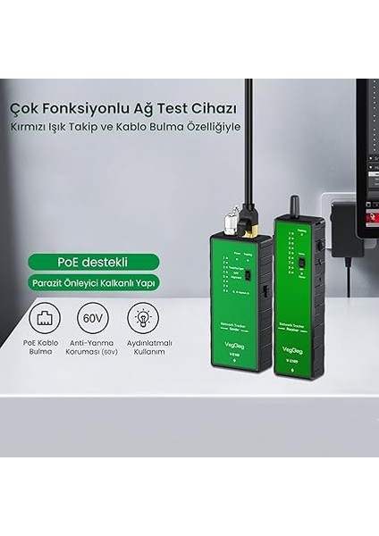 V-E109 Çok Fonksiyonlu Poe Destekli Fiber Optik Ağ Test Cihazı fiyatları