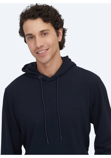 Lacivert Kapüşonlu Sweatshırt modelleri