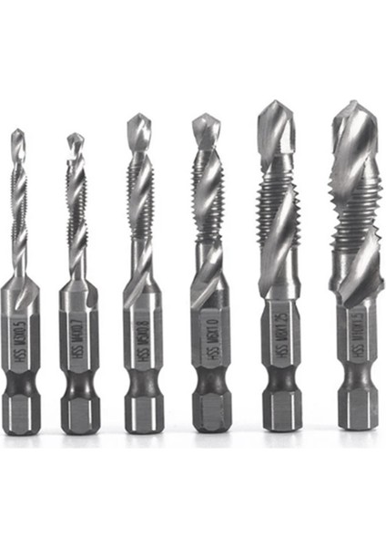 6pcs M3 M4 M5 M6 M8 M10 Yüksek Hızlı Çelik 4341 Titanyum Kaplama Kompozit Musluk Matkap ve Musluk Entegre Makine Musluğu (Yurt Dışından)